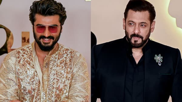 Les stars du cinéma indien Arjun Kapoor et Salman Khan au mariage d'Anant Ambani et Radhika Merchant