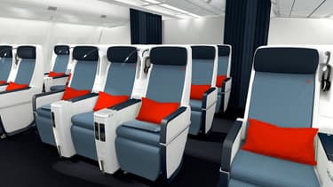 En Economy Premium, la classe intermédiaire entre l'éco et la business, le nouveau siège offrira une inclinaison maximale de 130°.