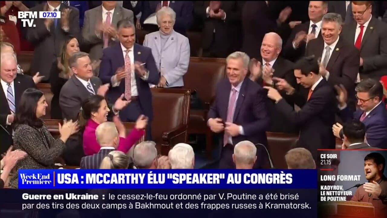 ÉtatsUnis Kevin McCarthy élu président de la Chambre américaine des