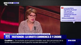 Annie Genevard (secrétaire générale LR) invite "tous les députés raisonnables" à travailler avec les Républicains sur leur "pacte législatif"