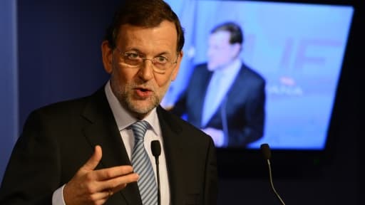 Mariano Rajoy, durant le sommet européen qui s'est tenu à Bruxelles jeudi et vendredi.
