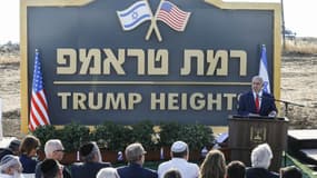 Benjamin Netanyahu inaugure une nouvelle colonie sur la partie du plateau du Golan baptisée "Ramat Trump", le 16 juin 2019