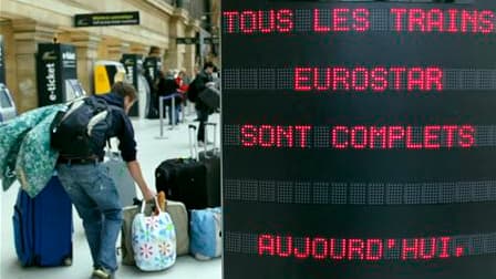 A la Gare du Nord, à Paris. La grève à la SNCF se poursuivra samedi pour le 11e jour d'affilée dans le sud de la France, alors que l'entreprise ferroviaire tente de satisfaire des milliers de clients touchés par la suppression de vols en renforçant ses li