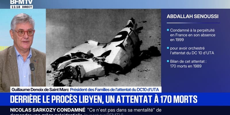 Procès libyen: "Enfin notre préjudice a été reconnu", déclare Guillaume Denoix de Saint Marc, président des familles de l'attentat du DC10 d'UTA