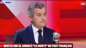 Le ministre de l'Intérieur Gérald Darmanin sur le plateau de RMC-BFMTV