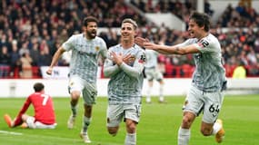 L'attaquant de Wolverhampton Daniel Podence fête son but contre Nottingham Forest