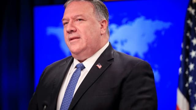 Mike Pompeo, le 5 août 2020 lors d'une conférence de presse à Wahsington