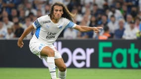 Le milieu de terrain de l'OM Matteo Guendouzi contre Saint-Etienne, le 28 août 2021 à Marseille 