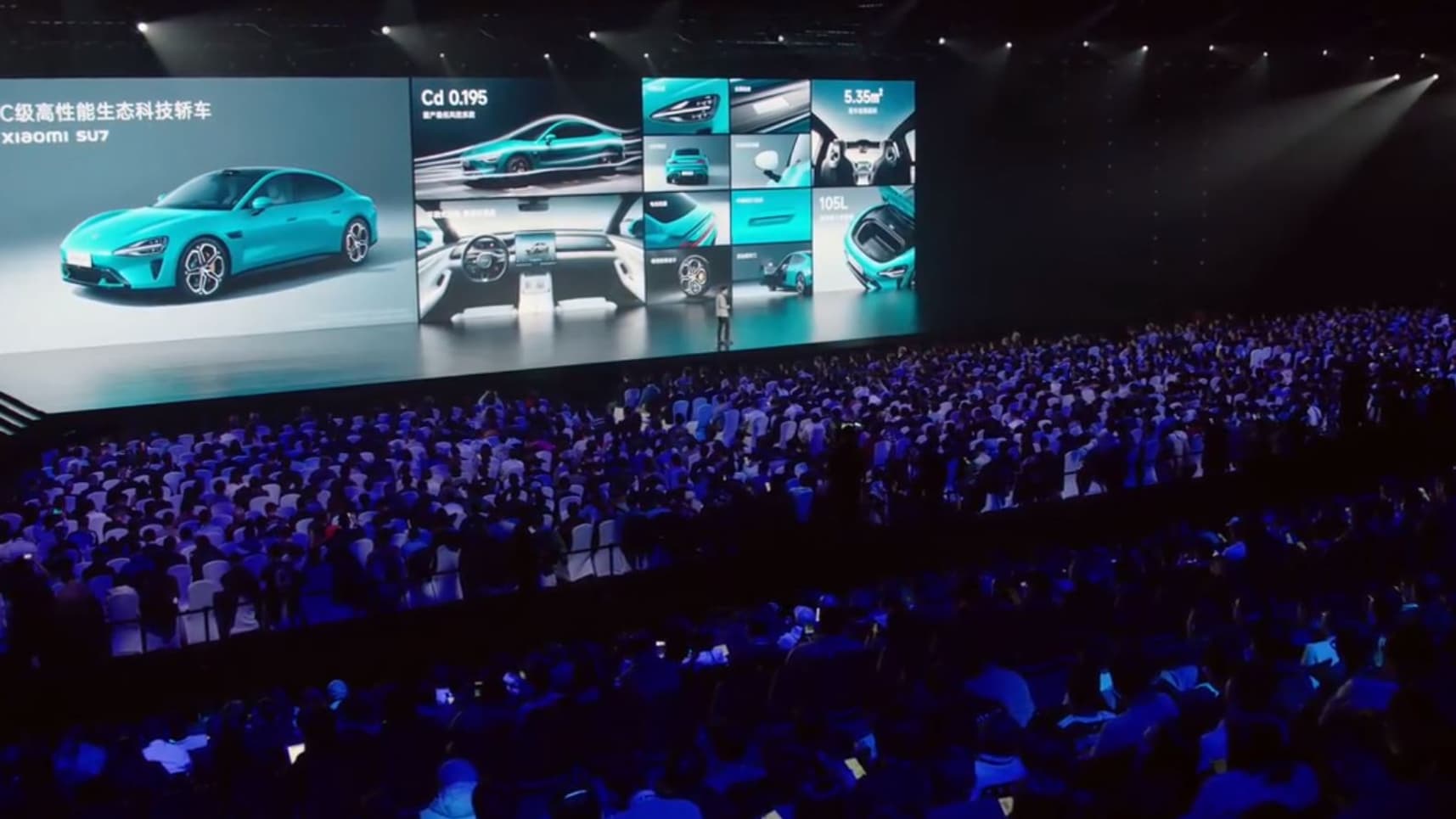 C'est devant une salle comble que Xiaomi a dévoilé sa première voiture électrique. C'est devant une salle comble que Xiaomi a dévoilé sa première voiture électrique.