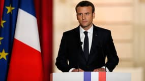 Emmanuel Macron lors de son discours d'investiture.