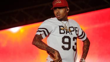 Chris Brown sur scène lors d'un concert à Port-au-Prince en juin 2014