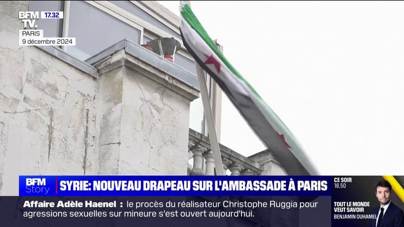 Syrie: le drapeau de la révolution hissé sur l'ambassade à Paris pour la première fois