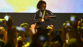 Emilie Andéol après sa médaille d'or en 2016