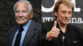 Jean d'Ormesson et Johnny Hallyday.