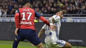 Zeki Celik et Memphis Depay, à Lyon le 5 mai 2019