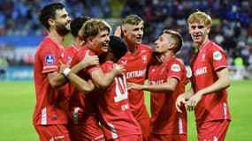 Les joueurs du FC Twente, à Riga le 17 août 2023