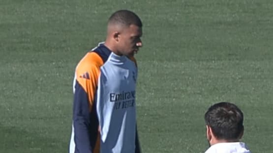 Kylian Mbappé à l'entraînement du Real Madrid, le 18/10/2024