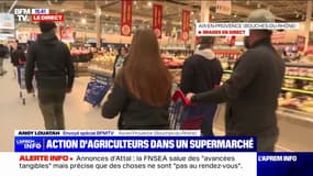  "Tout ce qui n'est pas français, on le sort des rayons": des agriculteurs mènent une action dans un supermarché à Aix-en-Provence 