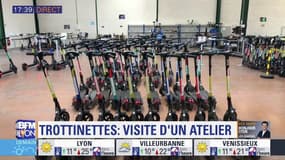 Trottinettes en libre service: visite guidée d'un atelier de réparation à Lyon