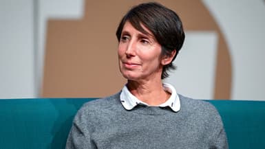 Celine Bonnet, la mère de Léon Marchand, lors de l'évènement "Demain le sport" - le 07/10/2025