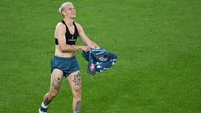 Gauthier Hein après son but du milieu de terrain pour la montée du FC Metz en Ligue 1, 29 mai 2025
