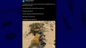 Photo des deux femmes mortes de soif dans le désert de Libye en juillet 2023.