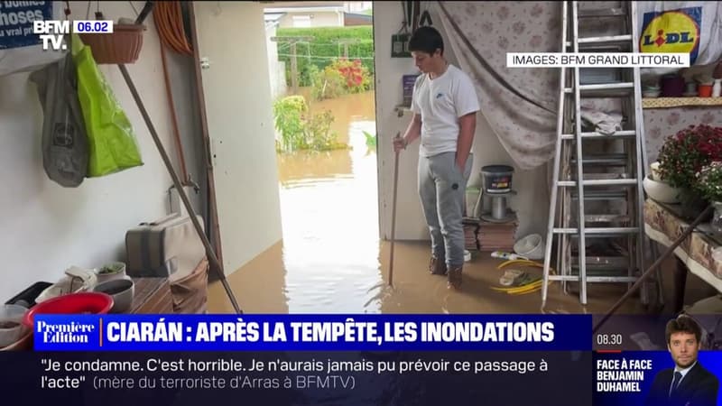 Tempête Ciarán: la ville de Guines dans le Pas-de-Calais touchée par des inondations