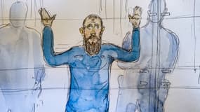 Michaël Chiolo lors du procès de l'attaque à la prison de Condé-sur-Sarthe, le 2 juin 2025 à Paris.
