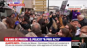 Procès des viols de Mazan: "Honte à la justice" scandent des manifestants devant le tribunal d'Avignon après le prononcé du verdict 