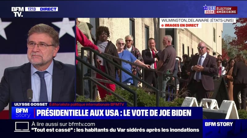 Présidentielle aux États-Unis: Joe Biden dans la file d'attente d'un bureau de vote du Delaware