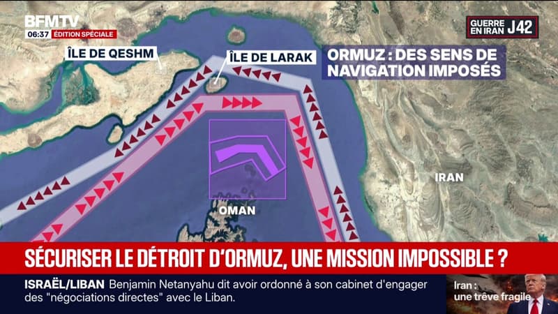 L'Iran affirme avoir miné le détroit d'Ormuz: comment sécuriser cette zone maritime stratégique où la seule navigation autorisée est à proximité des côtes iraniennes