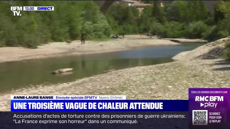 Fortes chaleurs: la rivière de l'Eygues à un niveau historiquement bas à Nyons dans la Drôme