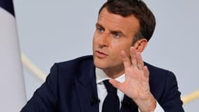 Emmanuel Macron en conférence de presse ce jeudi.