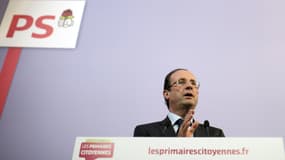 François Hollande le 19 octobre 2011 à Paris, lors d'une conférence de presse sur les primaires au PS .