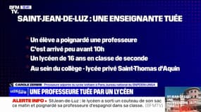 Enseignante mortellement poignardée à Saint-Jean-de-Luz: "Nous n'avons pas la possibilité d'avoir recours à des soins psychologiques en urgence" déplore Carole Zerbib proviseure-adjointe à Paris 
