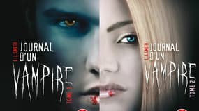 Couvertures des deux premiers tomes de "The Vampire Diairies" de L.J. Smith