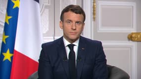 Emmanuel Macron lors de ses vœux du 31 décembre 2020.