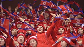 Des athlètes nord-coréennes lors des jeux Olympiques d'hiver
de Pyeongchang en Corée du Sud en 2018