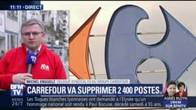 "1 poste sur 4 dans les sièges est concerné, c'est énorme." Un syndicaliste de Carrefour s'inquiète des 2.400 postes supprimés