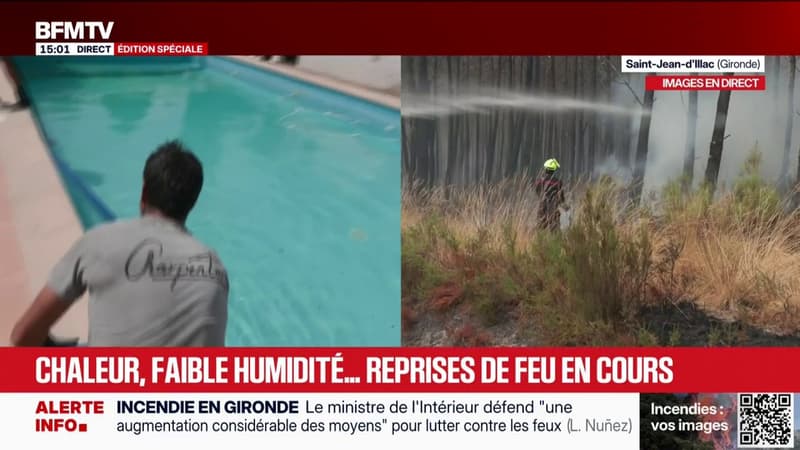 Incendies en Gironde: ce charpentier vient en aide aux pompiers en puisant l'eau d'une piscine privée