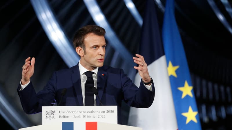 Emmanuel Macron a annoncé la commande de six réacteurs nucléaires EPR, le 10 février 2022 à Belfort