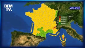 Deux départements sont placés en vigilance orange par Météo-France, le 4 décembre 2020.