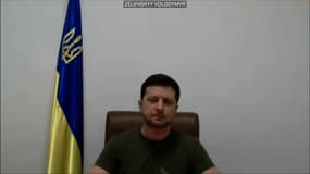 Le président ukrainien Volodymyr Zelensky s'adresse au Parlement européen le 1 er mars 2022.