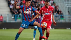 Calvé et Benmeziane lors du Caen-Nîmes de mai dernier