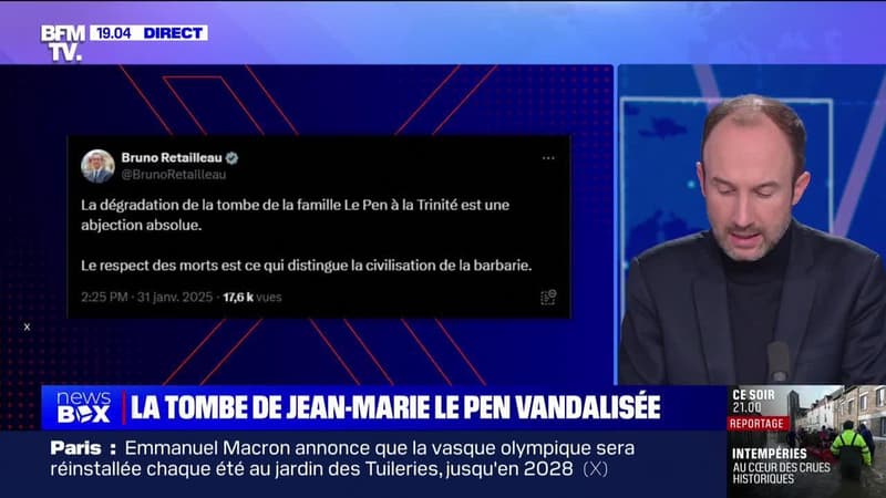 La tombe de Jean-Marie Le Pen vandalisée - 31/01