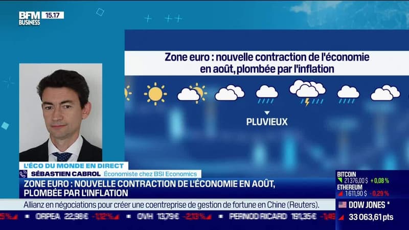 Sébastien Cabrol (BSI Economics): Zone euro, nouvelle contraction de l'économie en août - 23/08