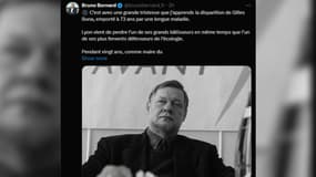 Gilles Buna, maire du 1er arrondissement de Lyon, est mort le 23 octobre 2024.