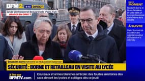 Élisabeth Borne et Bruno Retailleau présentent un nouveau dispositif de sécurité autour des lycées