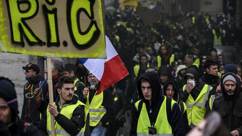 Les gilets jaunes à Lyon.