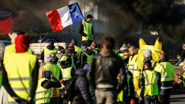 Une manifestation de gilets jaunes - Image d'illustration